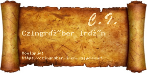 Czingráber Irén névjegykártya